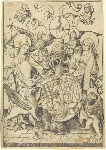 Halos Prints: Coat of Arms of the Passion, c. 1455/1460. Creator: Master ES