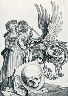 Macabre Prints: Coat of Arms with a Skull, 1503 (1906). Artist: Albrecht Durer