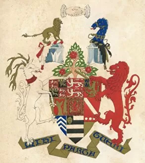 Edward Churton Gallery: Coat of arms of Stiyleman le Strange, mid 19th century