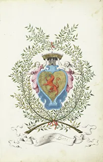 Heart Shape Prints: Coat of arms of the Ter Borch family, 1660. Creator: Gesina ter Borch
