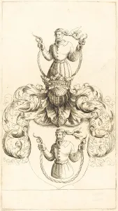 Hirschvogel Augustin Prints: Coat of Arms of Unknown Man. Creator: Augustin Hirschvogel