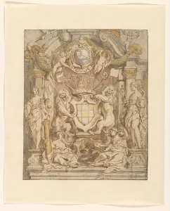 Jakob Jordaens Prints: The coat of arms of Van der Linden, 1630-1635. Creator: Jacob Jordaens