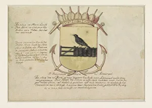 Dutch Empire Prints: Coat of arms of Van Dorth and of Admiral Jacob Willekens and an empty coat of arms
