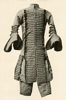 James Ii Prints: Coat and breeches of silk trimmed with fancy braid, c1680, (1937). Creator: Unknown