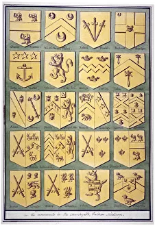 All Saints Church Gallery: Twenty coats of arms from monuments in the churchyard of All Saints, Fulham, London, c1800