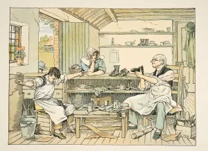 Shopkeeper Gallery: The Cobbler, from Four and Twenty Toilers, pub. 1900 (colour lithograph)