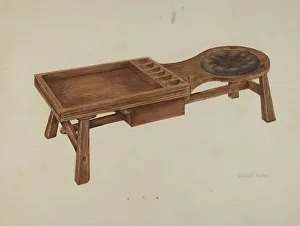 Shoemakers Prints: Cobbler's Bench, c. 1938. Creator: Leonard Battee