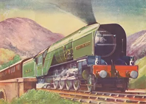Public Transport Prints: Cock O The North Locomotive, L. N. E. R. in the Highlands, 1940