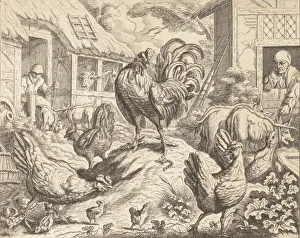 Chick Prints: The Cock and the Precious Stone, from Aesops Fables, ca. 1760. Creator: James Kirk