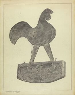 Chicken Collection: Cock Weather Vane, c. 1937. Creator: Gordon Sanborn