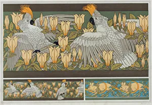 Reform Style Prints: Cockatoos and magnolias, 1897. Creator: Verneuil, Maurice Pillard (1869-1942)