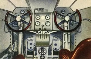 Control Panel Gallery: Cockpit on board the Dornier flying boat, 1920s, (1932). Creator: Unknown