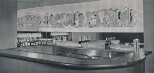 Fritz Gallery: A cocktail bar mural in carved and enamelled linoleum in the Berkeley Hotel, Montreal, 1942