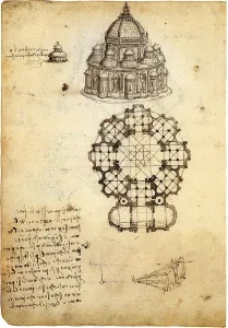 Leonardo Da Vinci 1452 1519 Prints: Codex Ashburnham: Studies for a building on a centralized plan