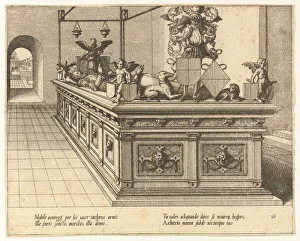 Vries Prints: Cœnotaphiorum (16), 1563. Creators: Johannes van Doetecum I, Lucas van Doetecum