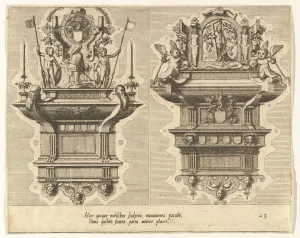 Vries Prints: Cœnotaphiorum (23), 1563. Creators: Johannes van Doetecum I, Lucas van Doetecum