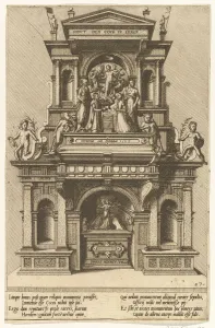 Vries Prints: Cœnotaphiorum (27), 1563. Creators: Johannes van Doetecum I, Lucas van Doetecum