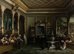 Coffee House Prints: Coffee House in Tophane, Second Half of the 19th cen Artist: Jivanian