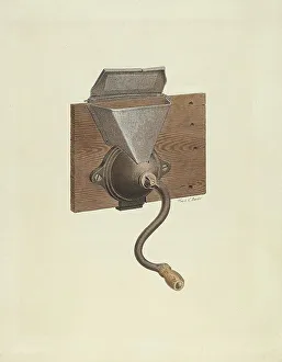 Wall Mounted Prints: Coffee Mill, 1935/1942. Creator: Frank C. Barks