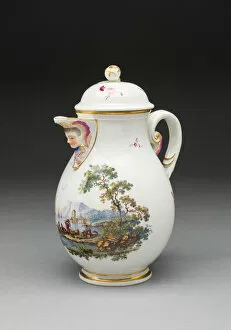 Unloading Gallery: Coffee Pot, Ansbach, c. 1770. Creator: Ansbach Pottery and Porcelain Factory