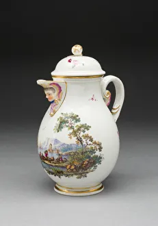 Spouted Prints: Coffee Pot, Ansbach, c. 1770. Creator: Ansbach Pottery and Porcelain Factory