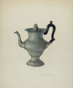 Coffee Pot Prints: Coffee Pot, c. 1940. Creator: Oscar Bluhme