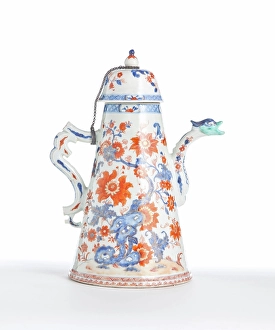 Coffee pot with lid and chain, 1740. Creator: Unknown