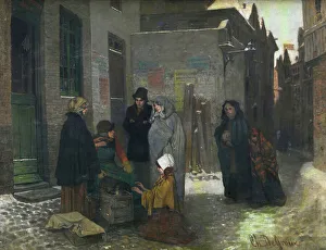 Warming Prints: The Coffee Roaster, 1857. Creator: Charles Corneille Auguste de Groux