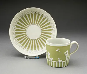 Coffee Can and Saucer, Burslem, c. 1790. Creator: Wedgwood