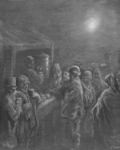 Gustave Doru Prints: Coffee Stall - Early Morning, 1872. Creator: Gustave Doré