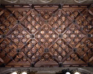 Antoni Gallery: Coffered ceiling of the lost steps room on the first floor of the Güell Palace
