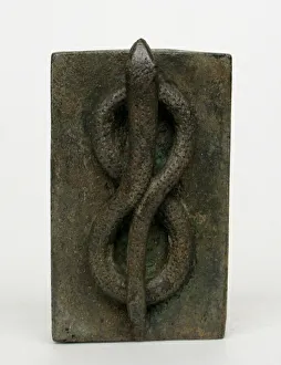 Coffin with Coiled Snake (Atum) on the Top, Egypt, Late Period-Ptolemaic Period