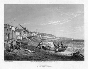 Coastal Resort Gallery: Cogoleto, the birth place of Columbus, Italy, 1828.Artist: E Finden