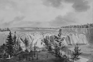 Cohoes Falls on Mohawk River, New York, . Creator: John Rubens Smith Cohoes Falls on Mohawk River, New York, . Creator: John Rubens Smith