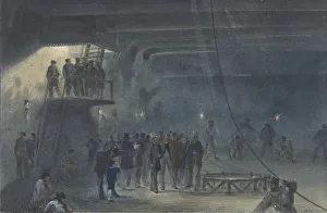 Telegraph Cable Prints: Coiling the Cable in the After-tank on Board the Great Eastern at Sheerness: Visit