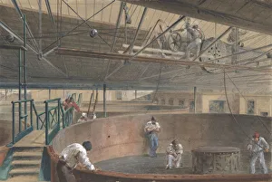 Telegraph Cable Prints: Coiling the Cable in the Large Tanks at the Works of the Telegraph Construction