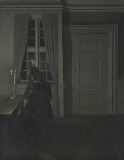 Candlelight Prints: The Coin Collector, 1904. Creator: Vilhelm Hammershoi