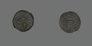 Coin Depicting a Bundle of Twigs, Hashmonean Dynasty (136-135 BCE)