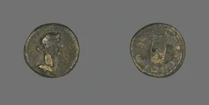 3rd Century Collection: Coin Depicting Bust of Dionysos, 3rd century CE. Creator: Unknown