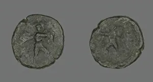 Numismatology Collection: Coin Depicting the Catanian Brothers, 3rd-2nd century BCE. Creator: Unknown