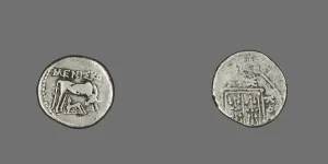 Coin Depicting Cow Suckling Calf, 229-100 BCE. Creator: Unknown