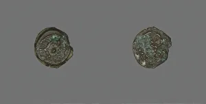 Grey Background Collection: Coin Depicting a Double Cornucopia, Hasmonaean Dynasty (135-76 BCE)... (103-76 BCE)