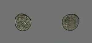 Aesculapius Collection: Coin Depicting the God Asklepios, about 200-133 BCE. Creator: Unknown