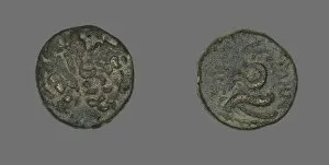 Asclepius Collection: Coin Depicting the God Asklepios (?), probably Late Hellenistic Period, about 200 / 133 BCE