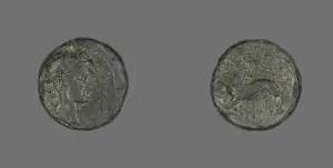 Coin Depicting the God Dionysos, about 133 BCE. Creator: Unknown