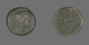 Bacchus Collection: Coin Depicting the God Dionysos, 183-149 BCE. Creator: Unknown