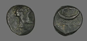 Bacchus Collection: Coin Depicting the God Dionysos, late 3rd century BCE. Creator: Unknown
