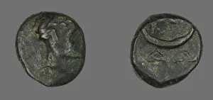 Coin Depicting the God Dionysos, late 3rd century BCE. Creator: Unknown Coin Depicting the God Dionysos, late 3rd century BCE. Creator: Unknown