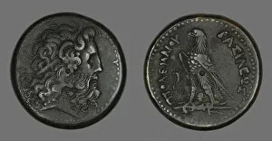 Coin Depicting the God Zeus, 247-222 BCE, issued by Ptolemy III. Creator: Unknown
