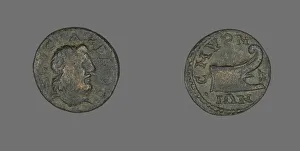 Numismatology Collection: Coin Depicting the God Zeus Akraios, 138-192. Creator: Unknown